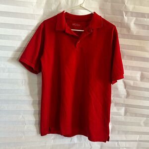 Galaxy by Harvic Men's Polo Shirt Red Short Sleeve Size Large Casual Golf